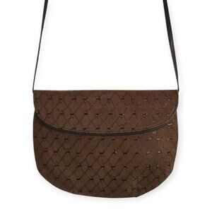 Inden-Ya Womens Deer Pattern Crossbody Bag Japanese Deerskin Leather Handcrafted